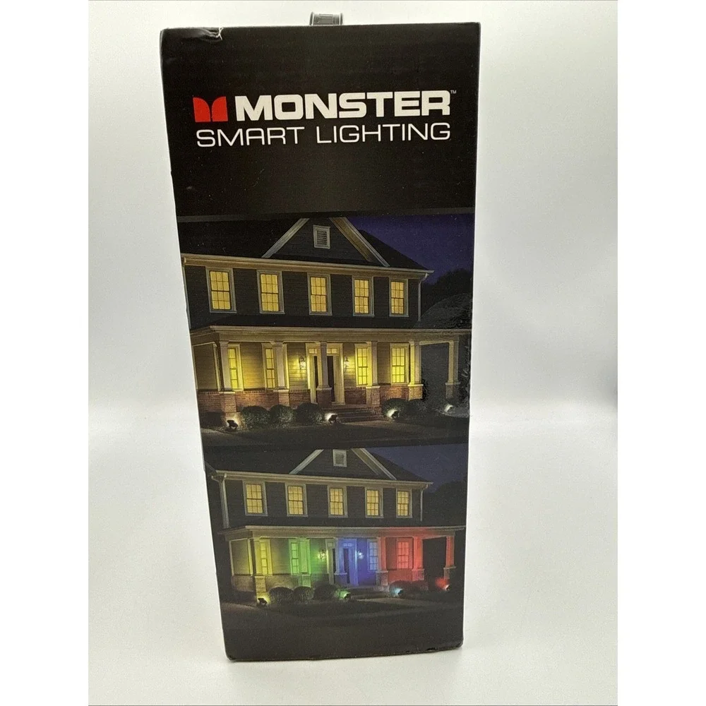 Monster Smart LED Flood Lights Outdoor App/Voice RGBIC+White 4-Pack